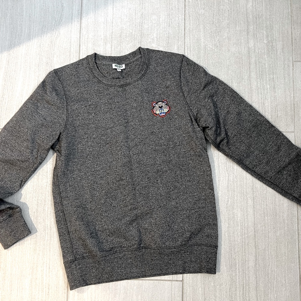 Kenzo tiger logo grey hoodie
